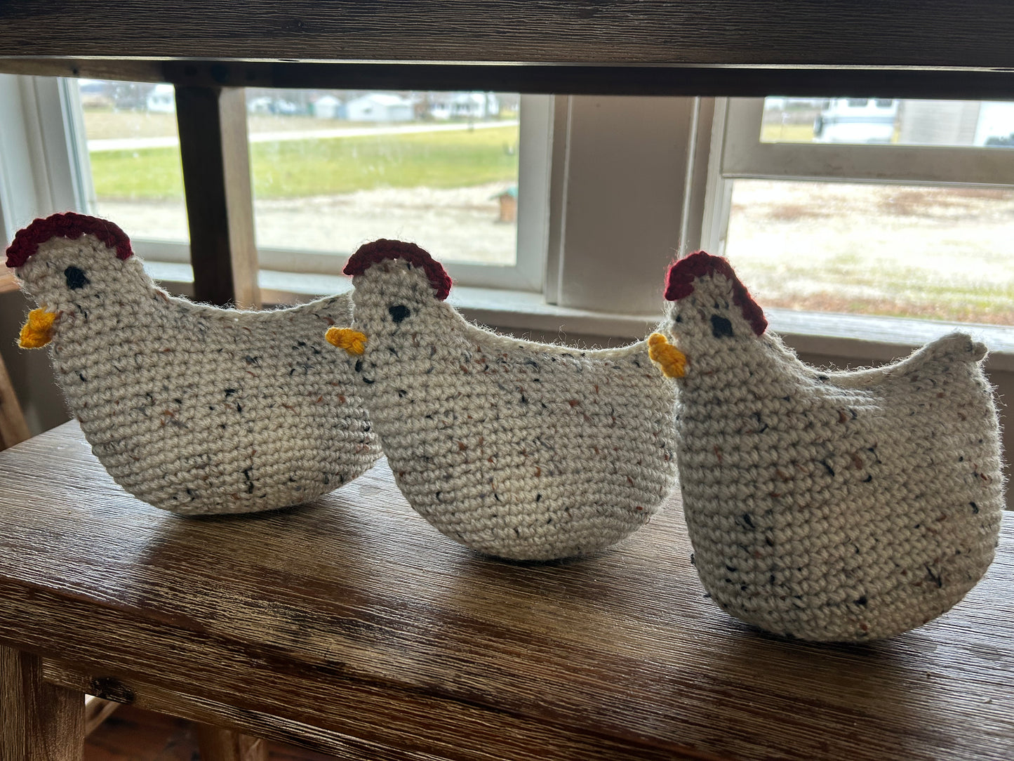 Hand Crocheted Hens