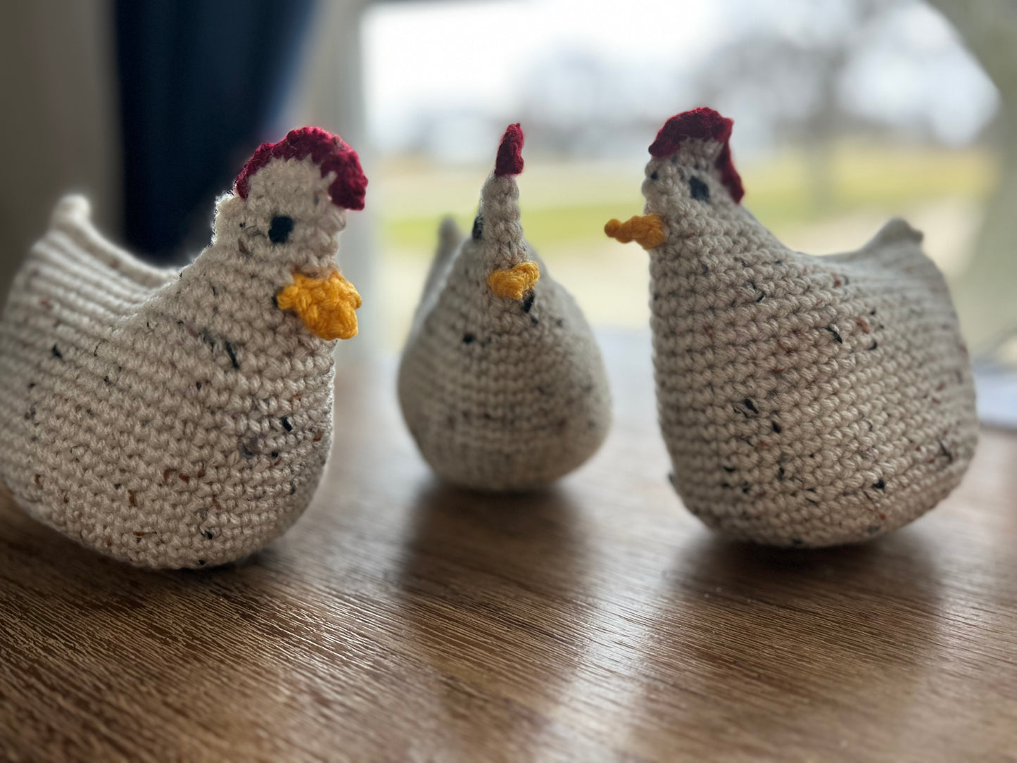 Hand Crocheted Hens