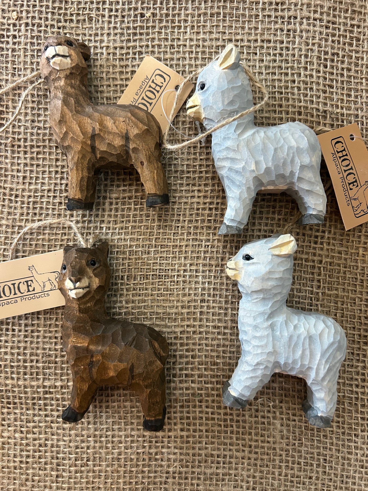 Wooden hand carved alpaca