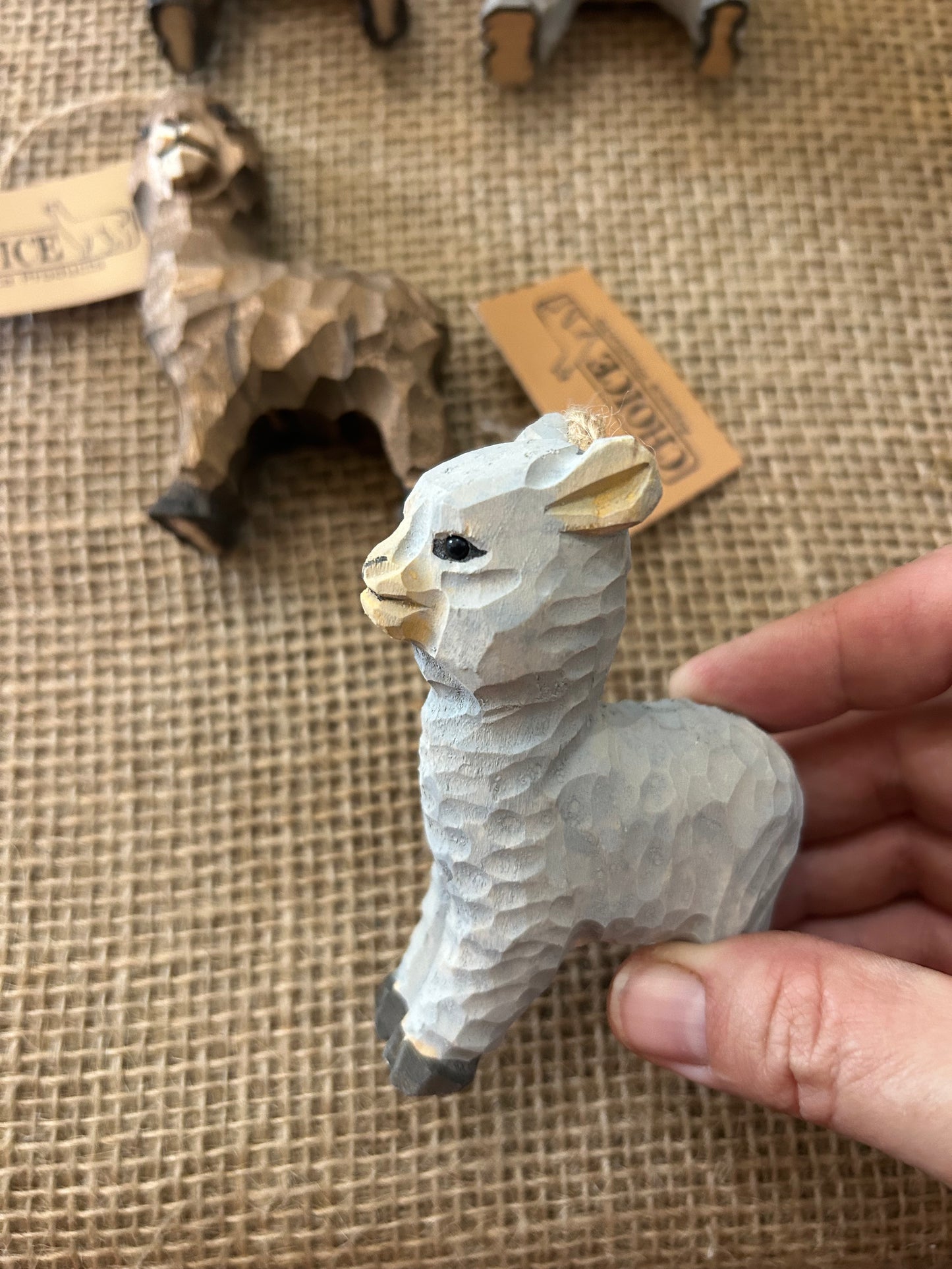 Wooden hand carved alpaca