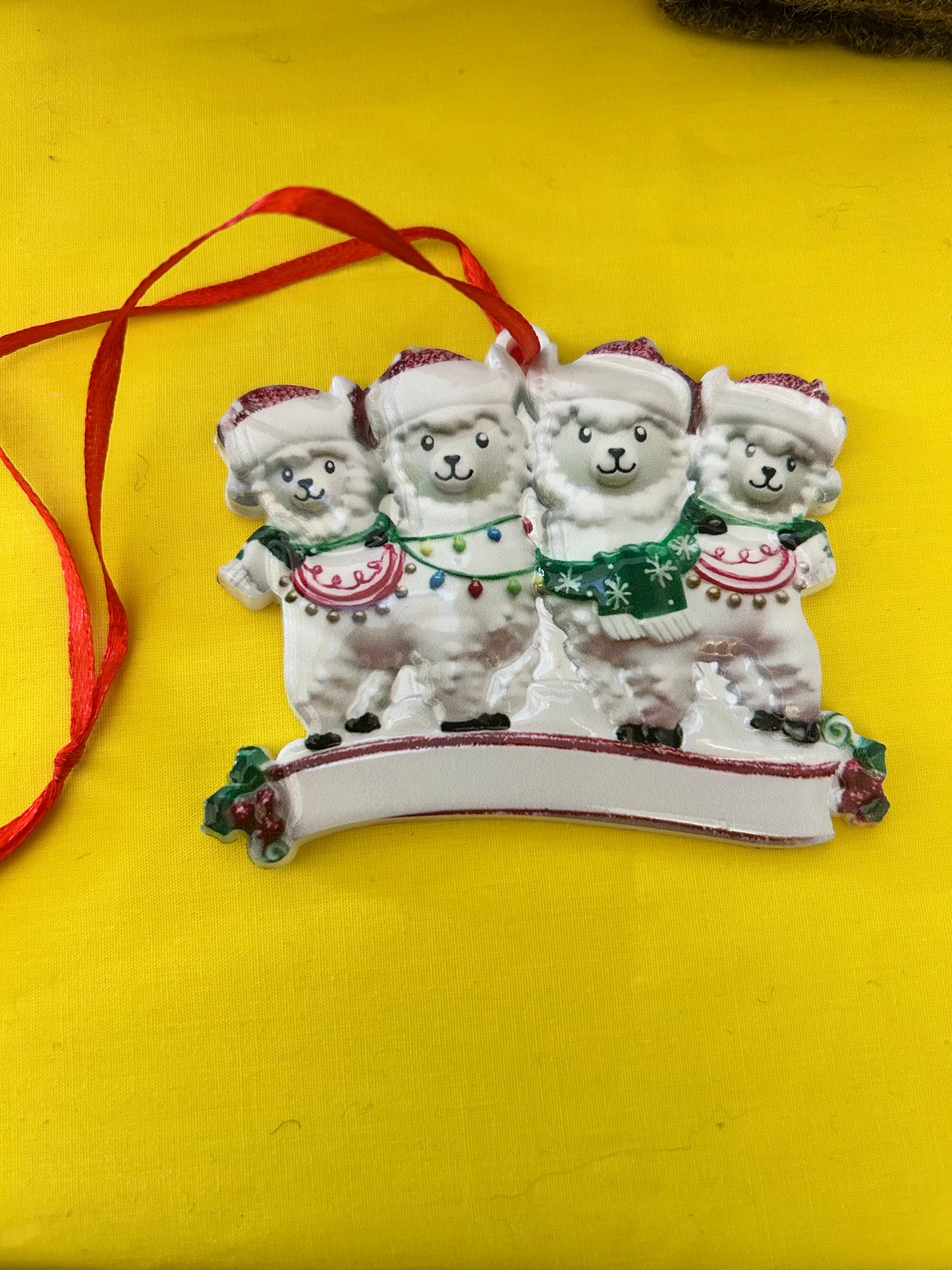 Alpaca Family Christmas Ornament