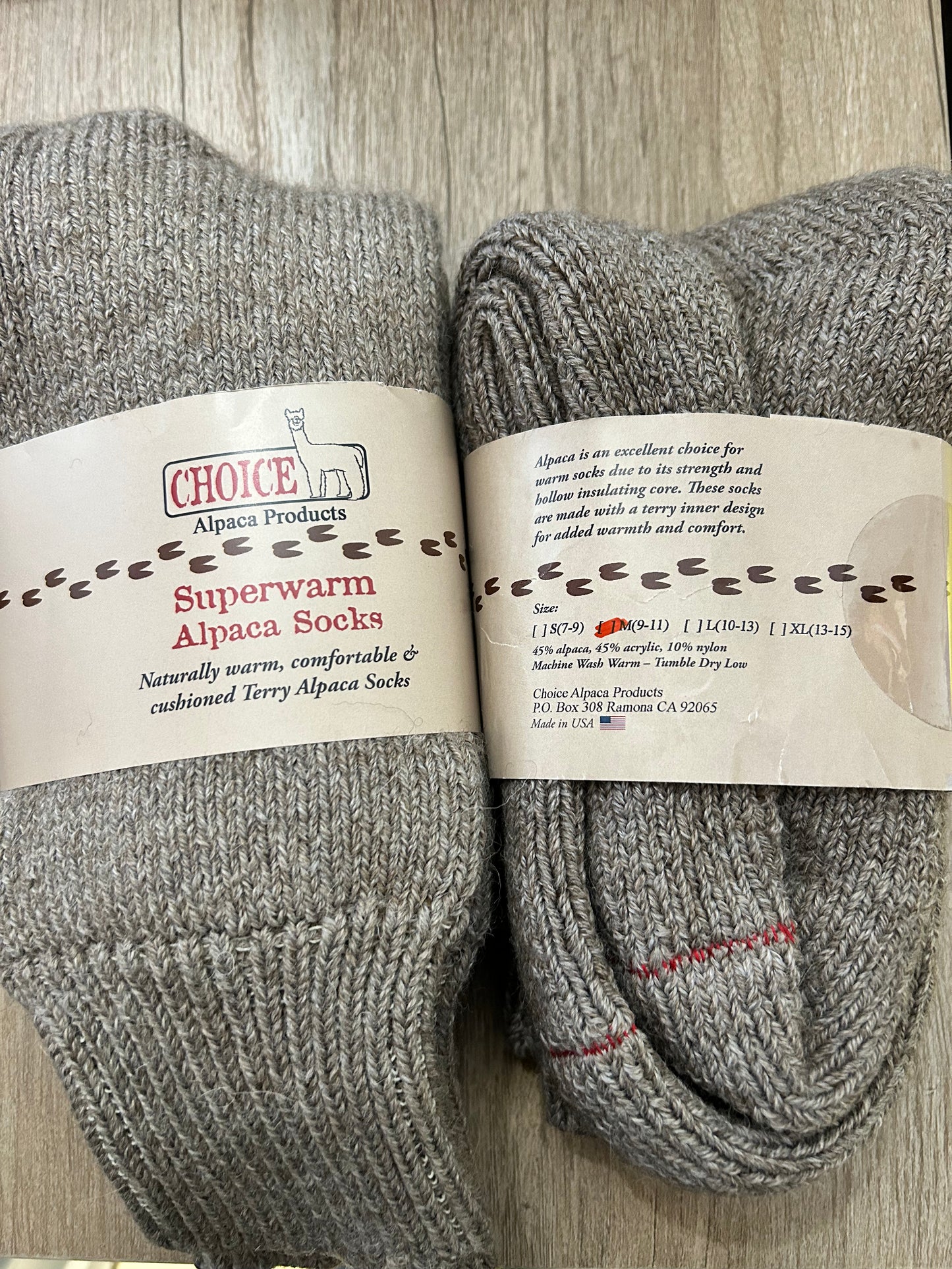 Alpaca Superwarm Socks size medium 9-11